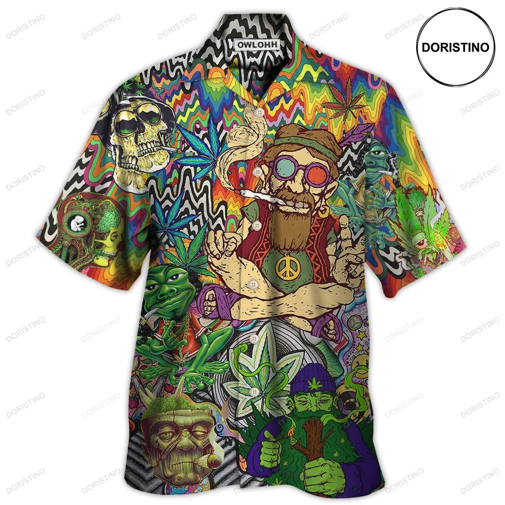 Hippie Feel Freedom From Smoking Cool Awesome Hawaiian Shirt