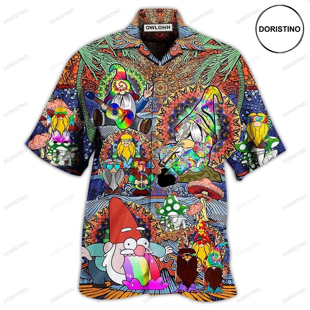 Hippie Gnome Peace Life Color Limited Edition Hawaiian Shirt