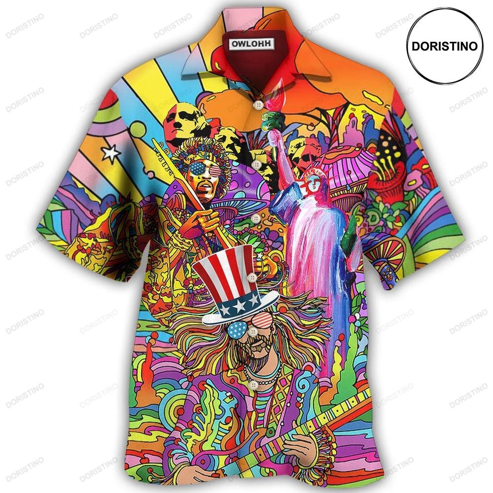 Hippie Independence Day America Cool Hawaiian Shirt