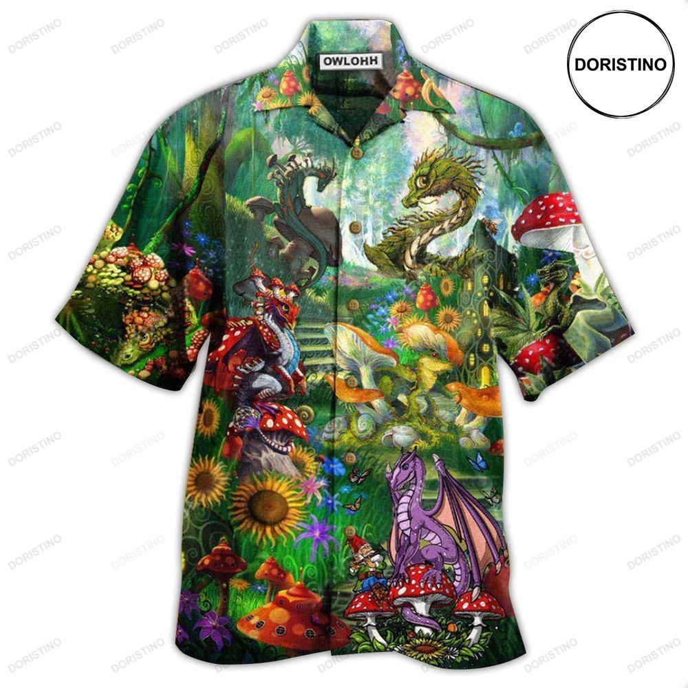 Hippie Magic World Mushrooms Dragon Limited Edition Hawaiian Shirt