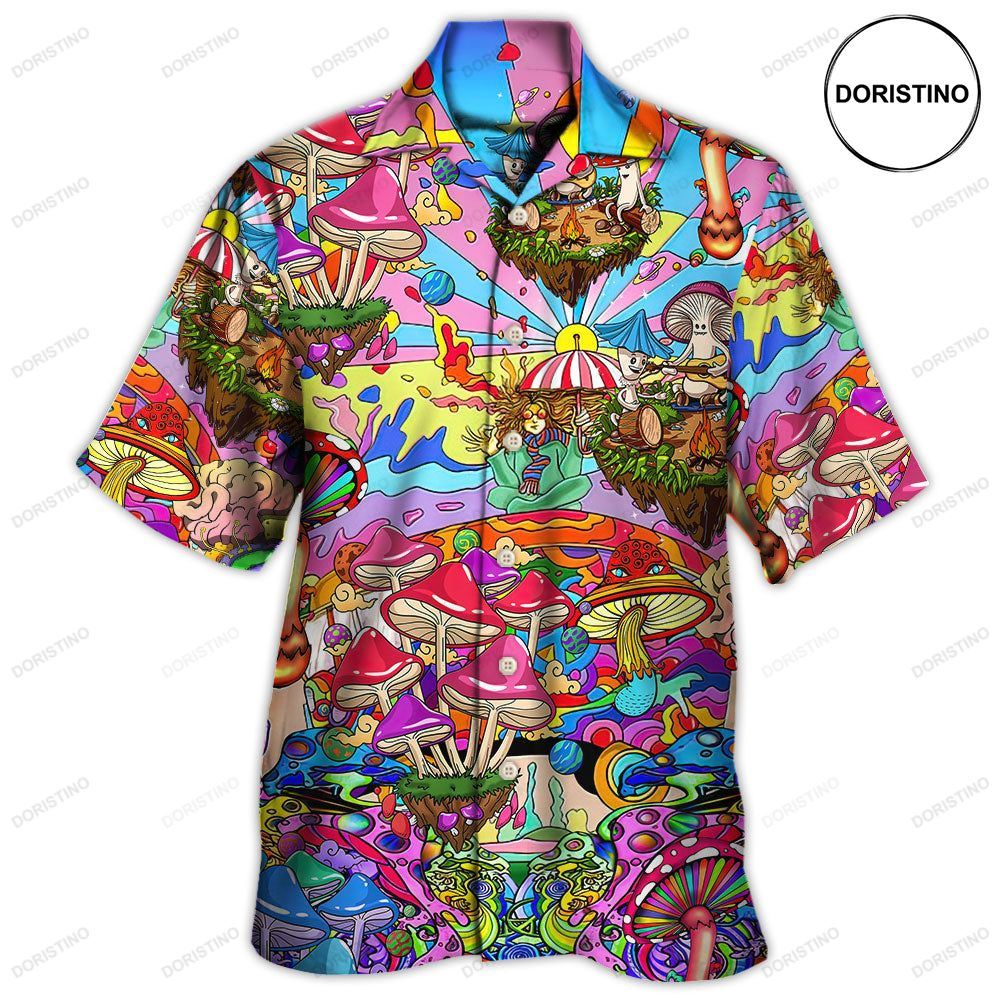 Hippie Mushroom Hallucinogenic Psychedelic Awesome Hawaiian Shirt