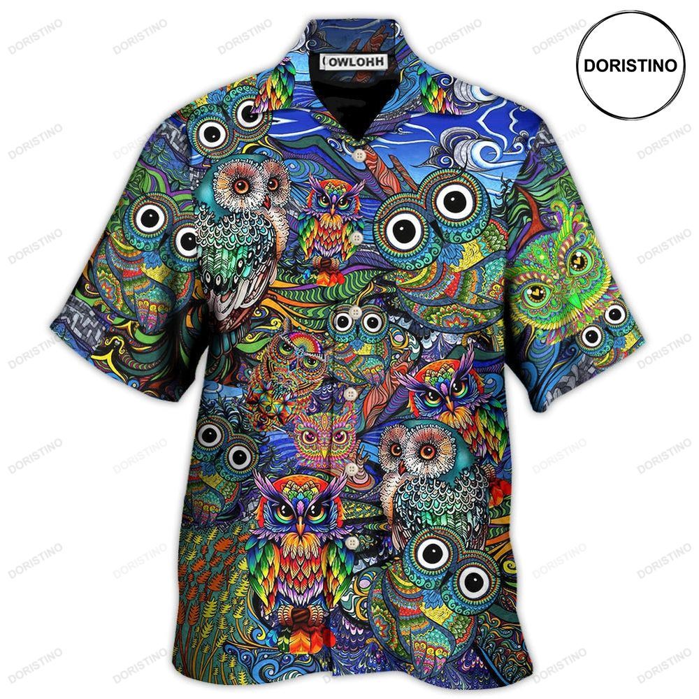 Hippie Owls Peace Life Mix Color Nice Awesome Hawaiian Shirt