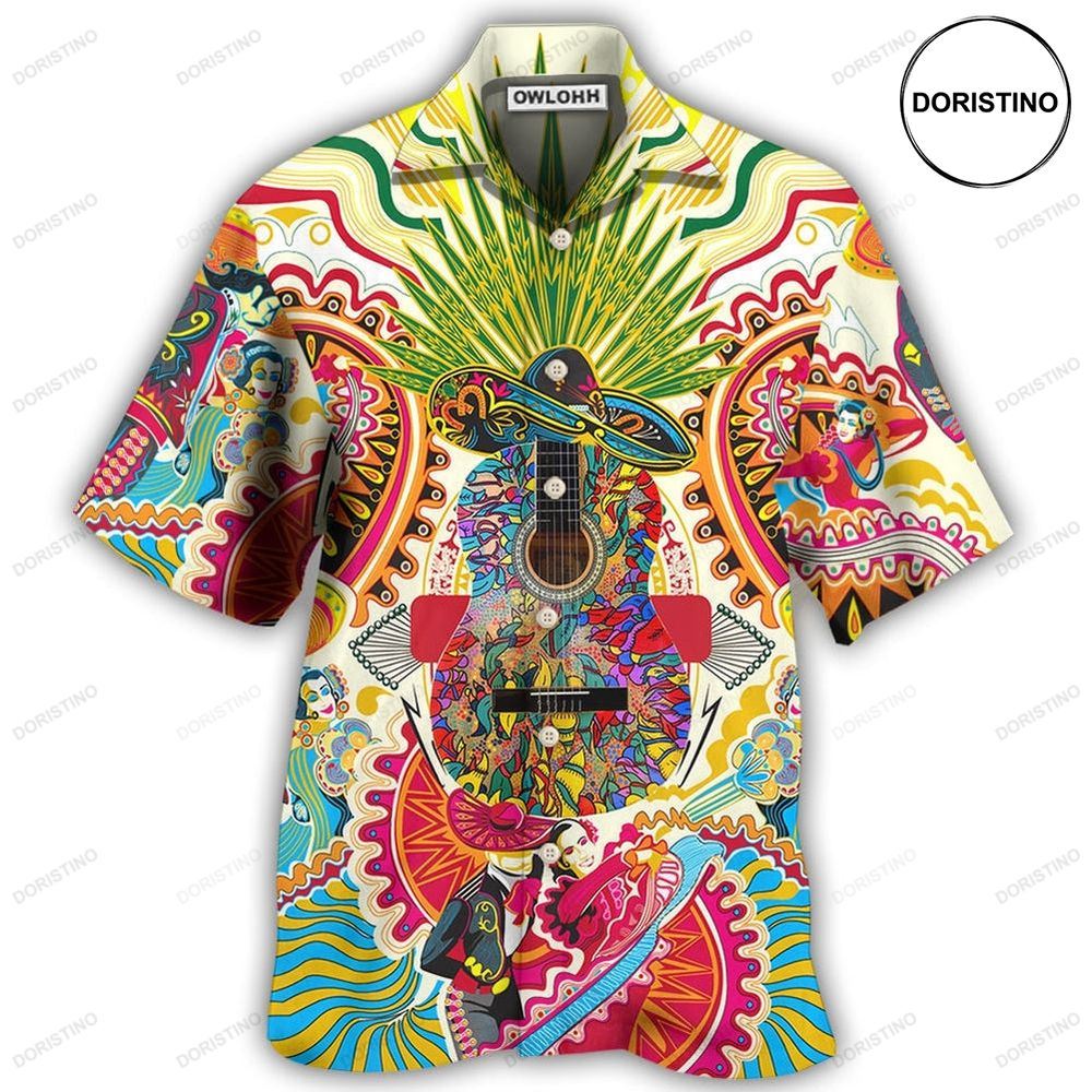 Hippie Peace Life Love Guitar Limited Edition Hawaiian Shirt