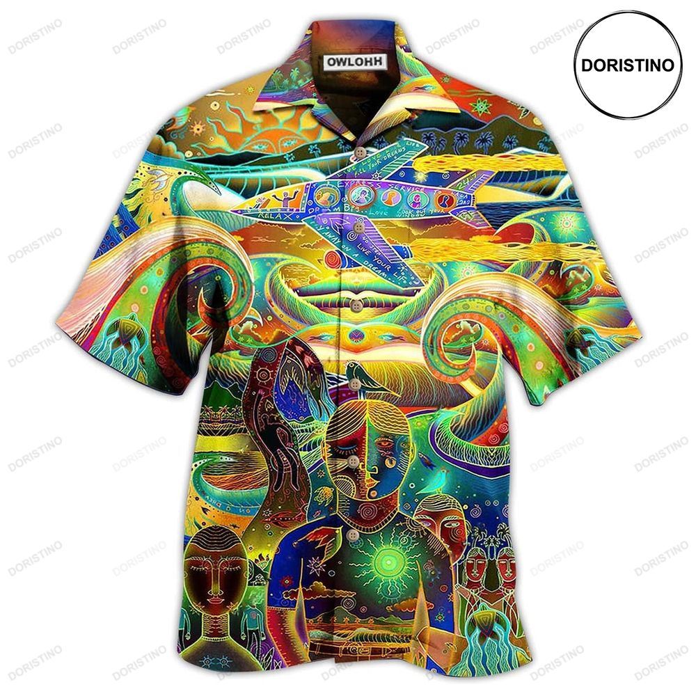 Hippie Peace Life Neon Color Amazing Hawaiian Shirt