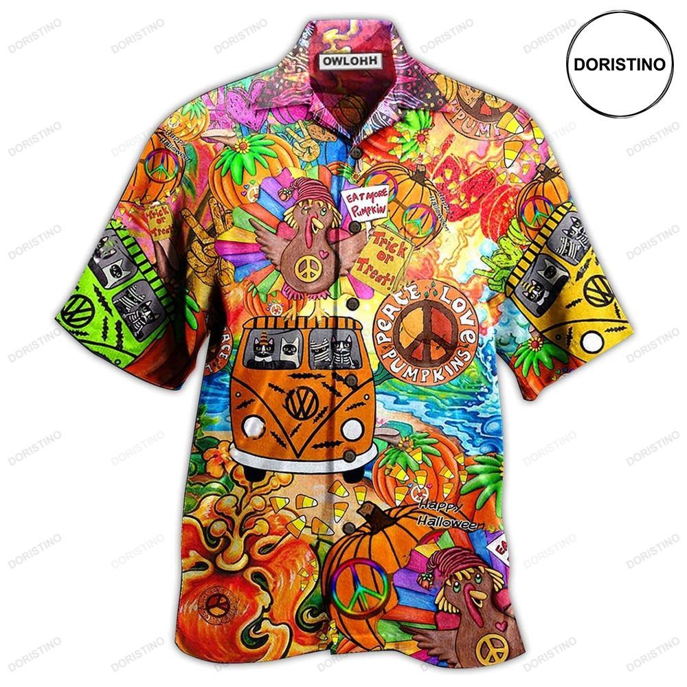 Hippie Pumpkins Mix Color Awesome Hawaiian Shirt