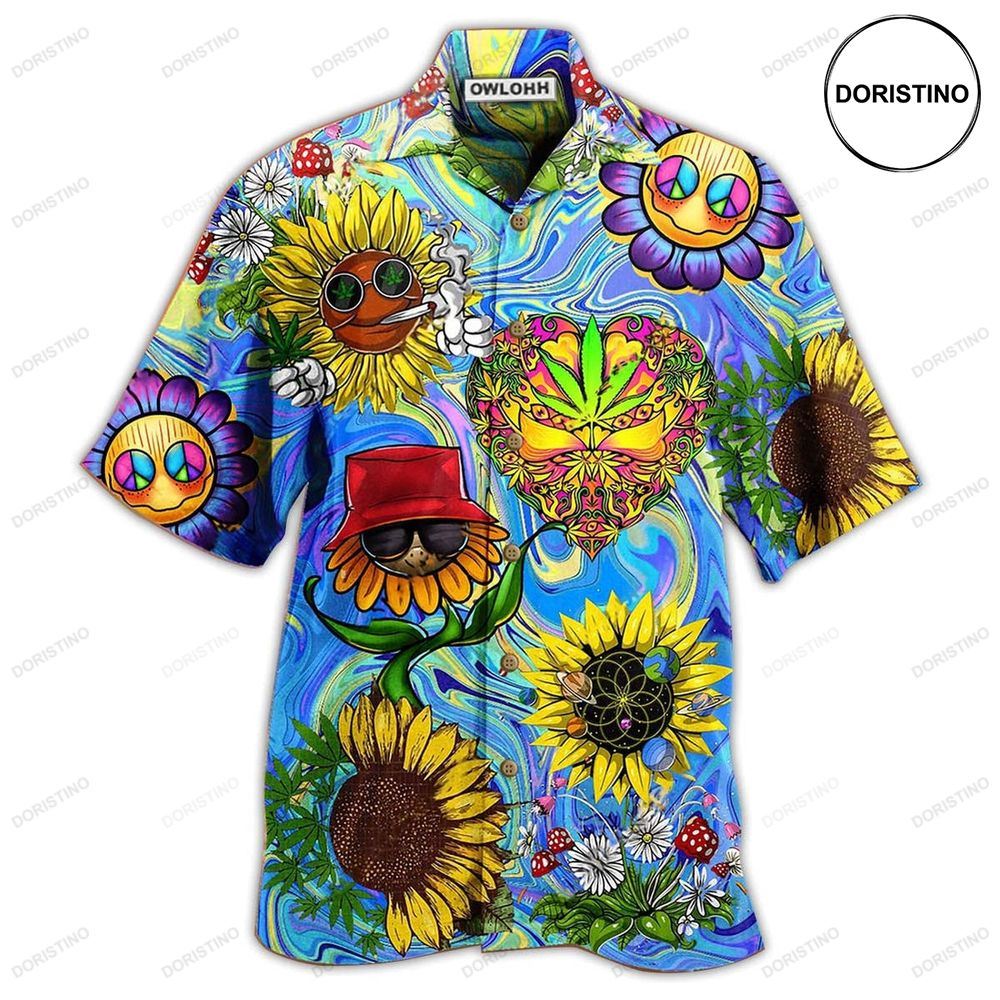 Hippie Sunflowers Stay Trippy Little Hippie Awesome Hawaiian Shirt