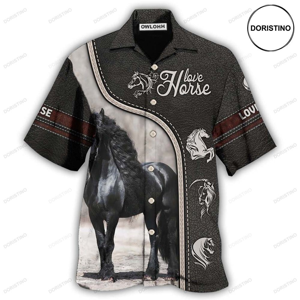 Horse Black Lover Awesome Hawaiian Shirt