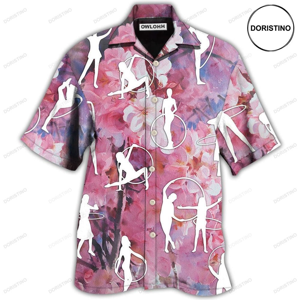 Hula Hoop Floral With Pink Color Hawaiian Shirt