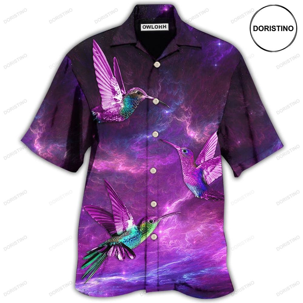 Hummingbird Love Sky In Purple Awesome Hawaiian Shirt