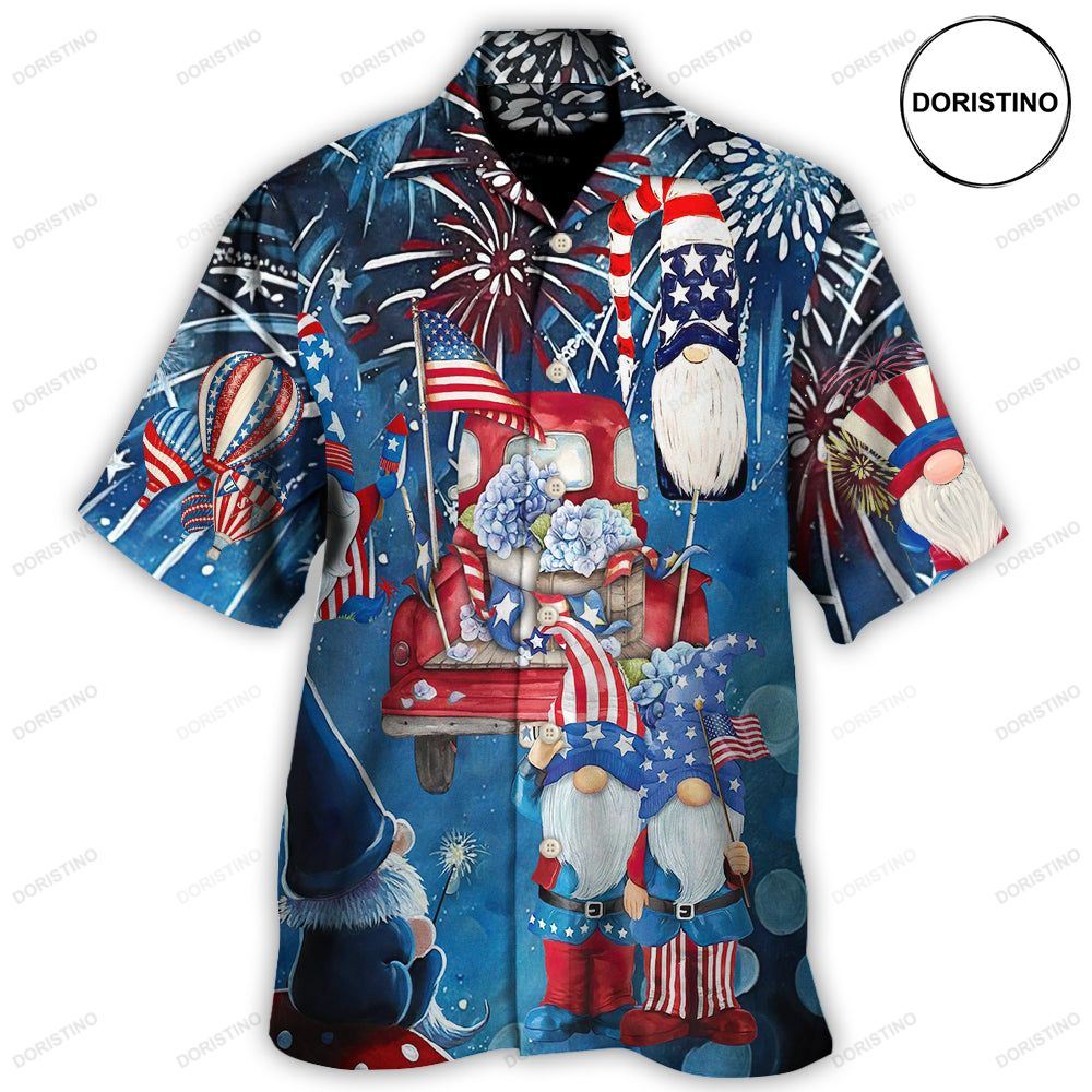 Independence Day Cute Three Trio Gnome 4th Of July Limited Edition Hawaiian Shirt