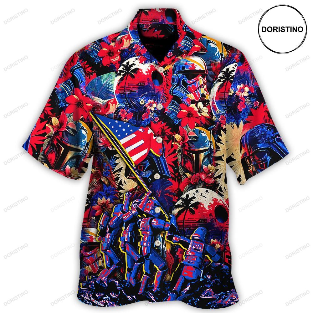 Independence Day Special Star Wars Synthwave Tropical Hawaiian Shirt