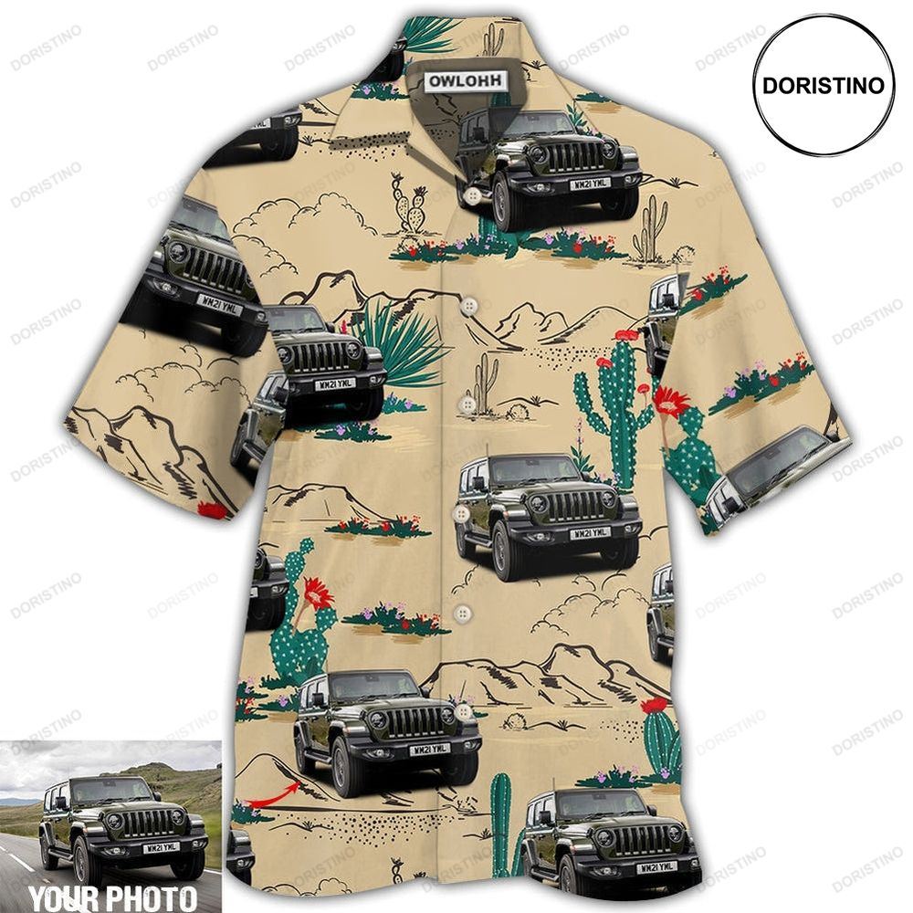 Jeep Cactus In Desert Custom Photo Limited Edition Hawaiian Shirt
