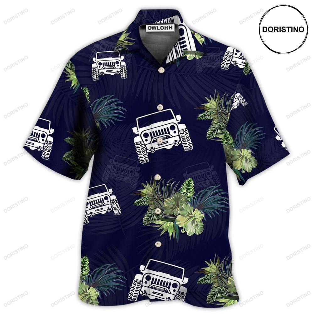 Jeep Lover Tropical Leaf Hawaiian Shirt