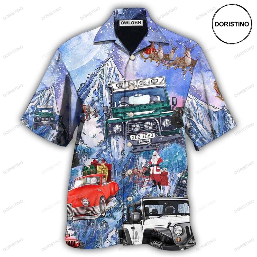 Jeep Reindeer Flying Into Galaxy Awesome Hawaiian Shirt