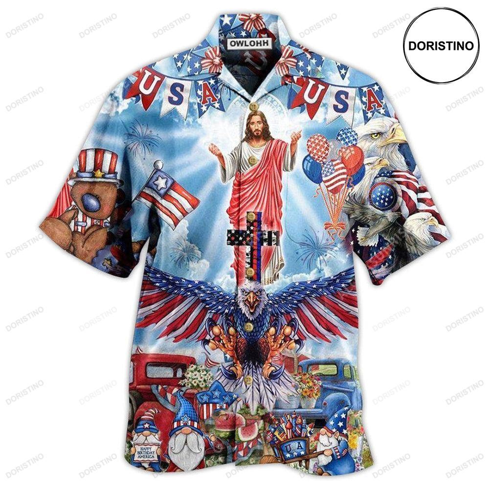 Jesus America Patriotism Hawaiian Shirt