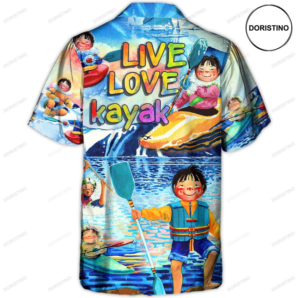 Kayaking Funny Children Playing Kayaking Live Love Kayak Kayaking Lover Hawaiian Shirt