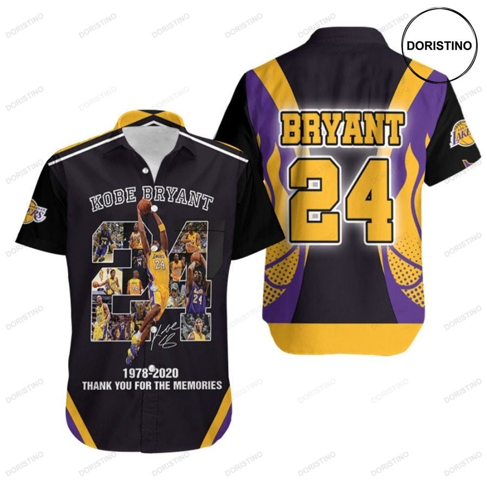 Kobe Bryant 24 1978 2020 Thank You For The Memories Signature Los Angeles Lakers Nba 3d Gift For Lakers Fans Limited Edition Hawaiian Shirt