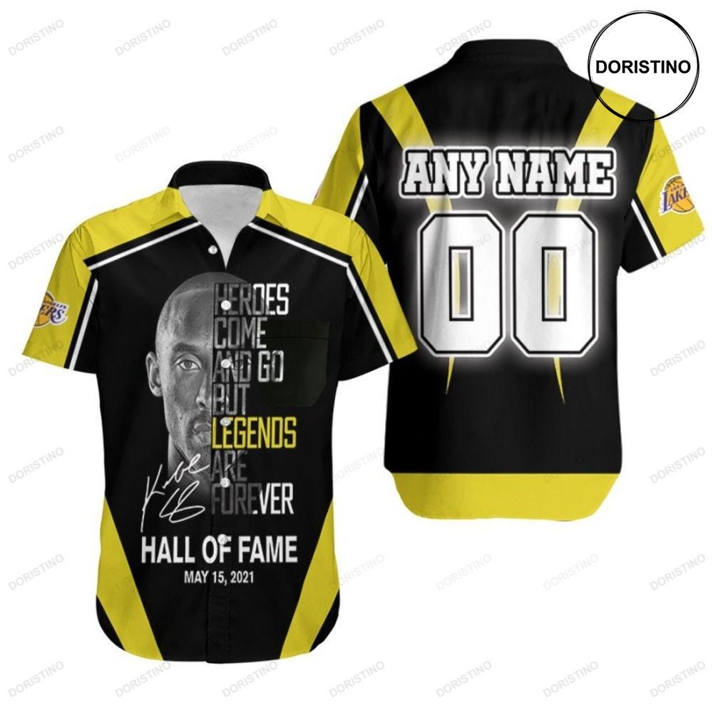 Kobe Bryant 24 Heroes Come And Go But Legends Are Forever Los Angeles Lakers Nba 3d Custom Name Number For Lakers Fans Awesome Hawaiian Shirt