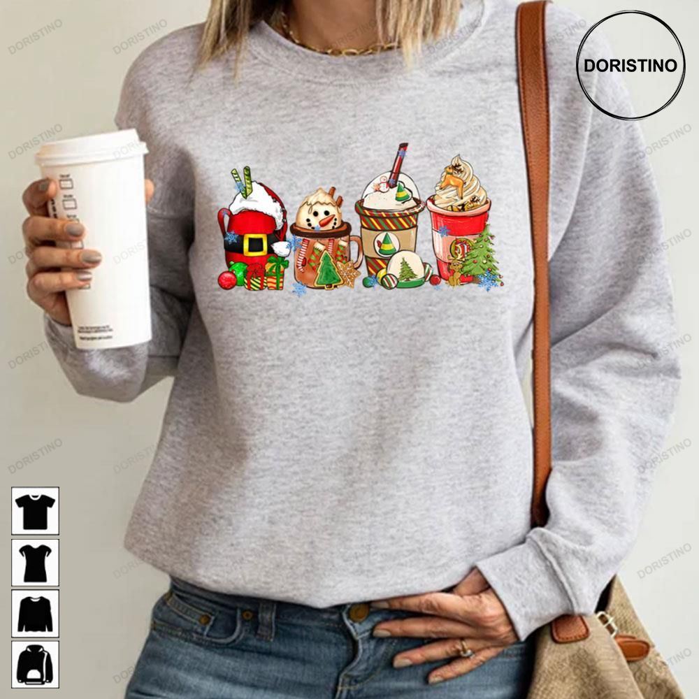 Santa Snow Man Christmas Coffee Awesome Shirts