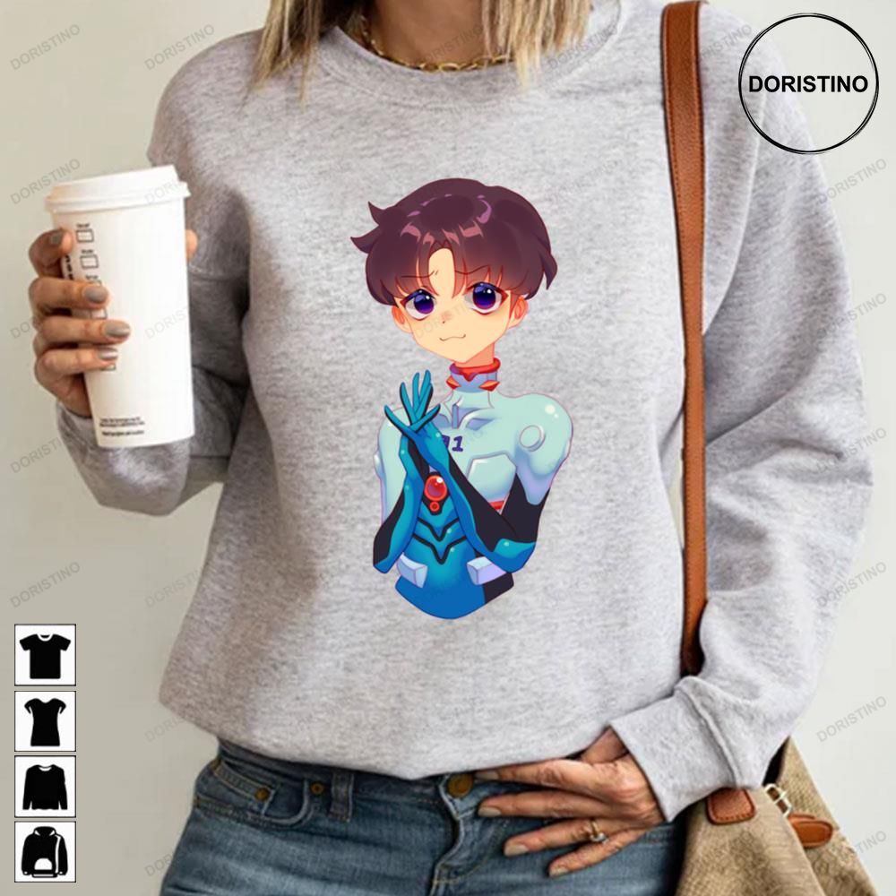 Shinji Evangelion Cute Chibi Graphic Anime Awesome Shirts