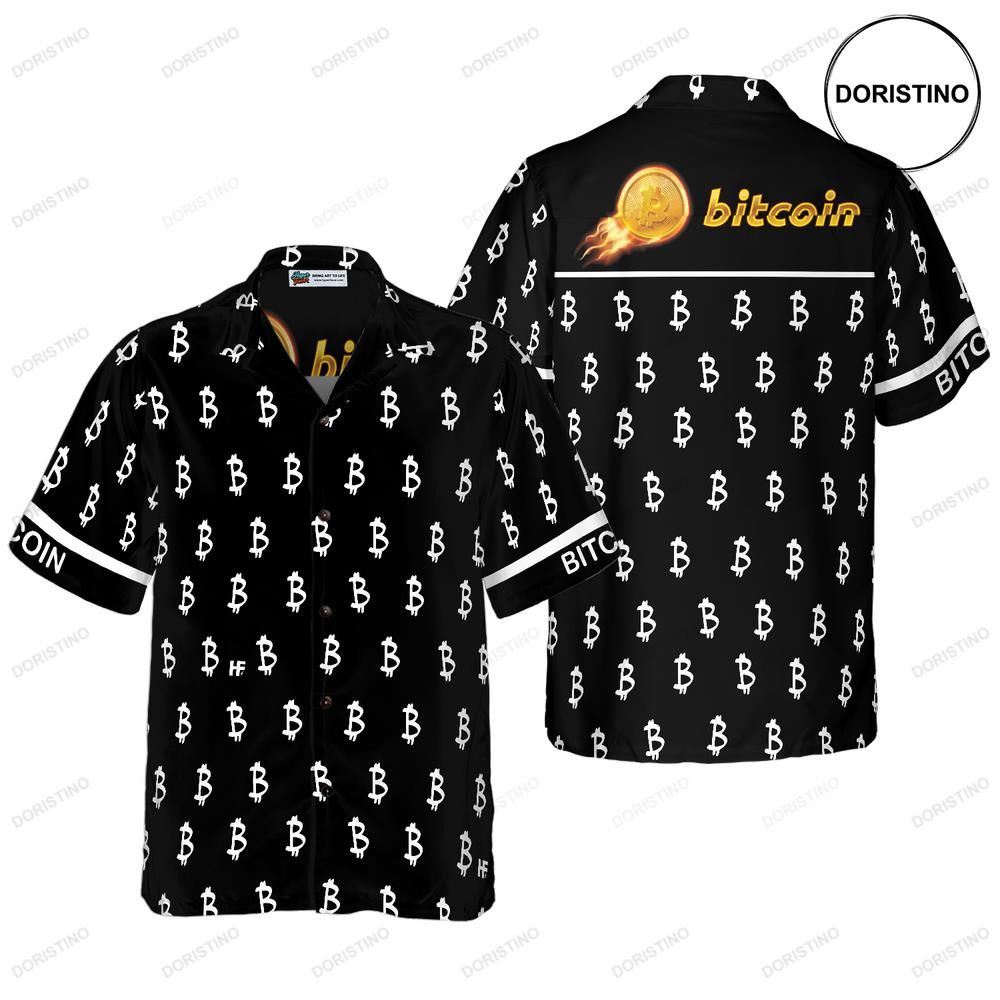 Black And White Bitcoin Pattern Limited Edition Hawaiian Shirt