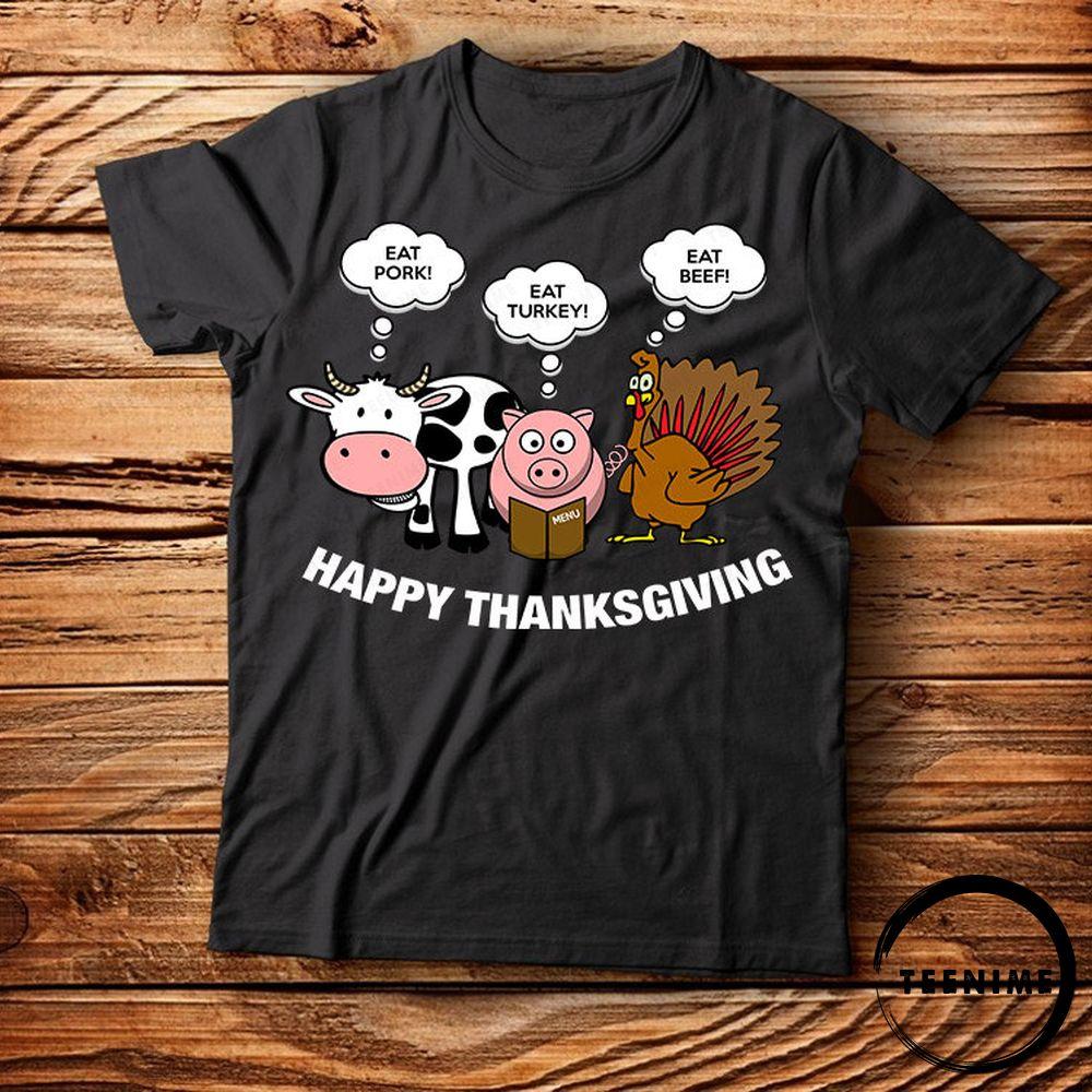 Short-sleeve Unisex Funny Happy Thanksgiving Teenime Trending Shirt