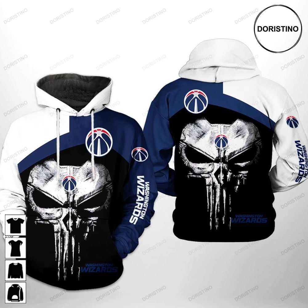 Washington Wizards Nba Skull Punisher Team Limited Edition 3d Hoodie