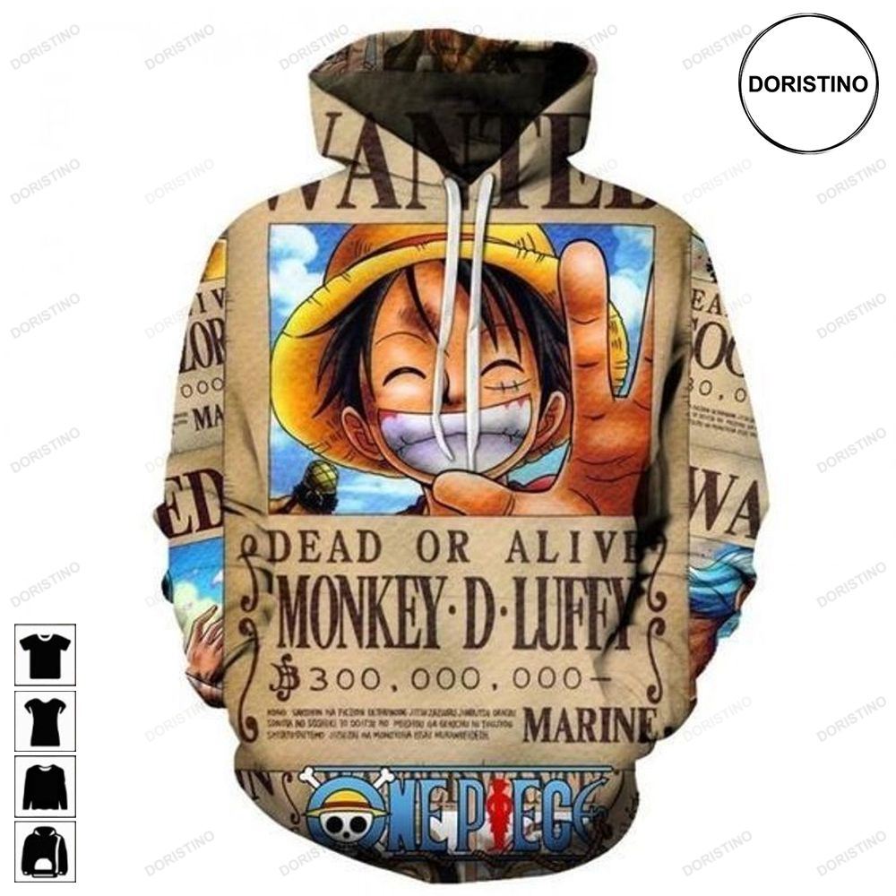 White Th Monkey D Luffy Anime One Piece All Over Print Hoodie