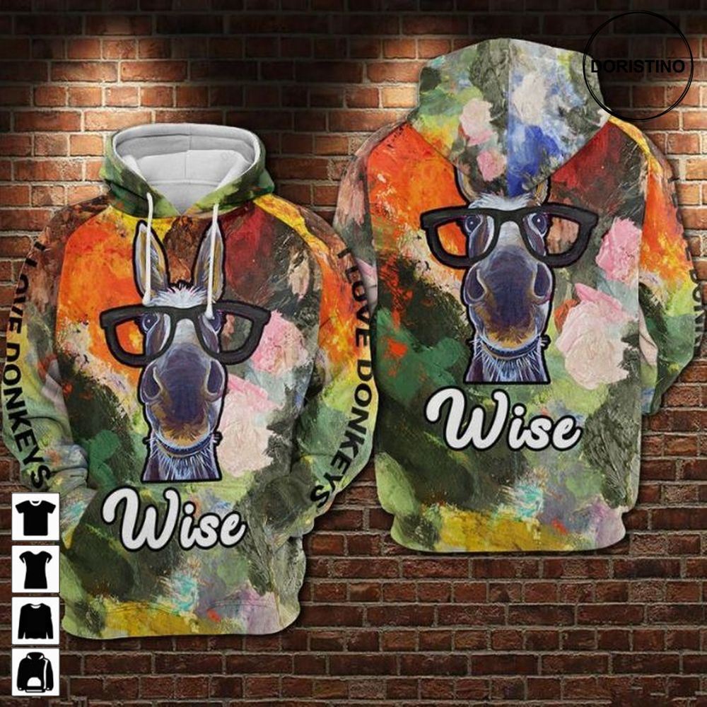 Wise Donkey All Over Print Hoodie