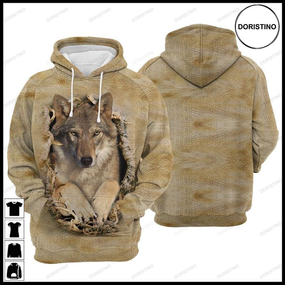 Wolf Scratch All Over Print Hoodie