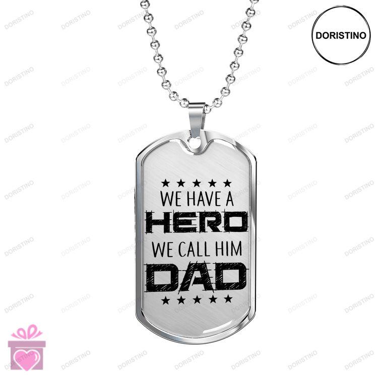 Dad Dog Tag Custom Picture Hero Dad Personalized Dog Tag Necklace Gift For Men Doristino Limited Edition Necklace