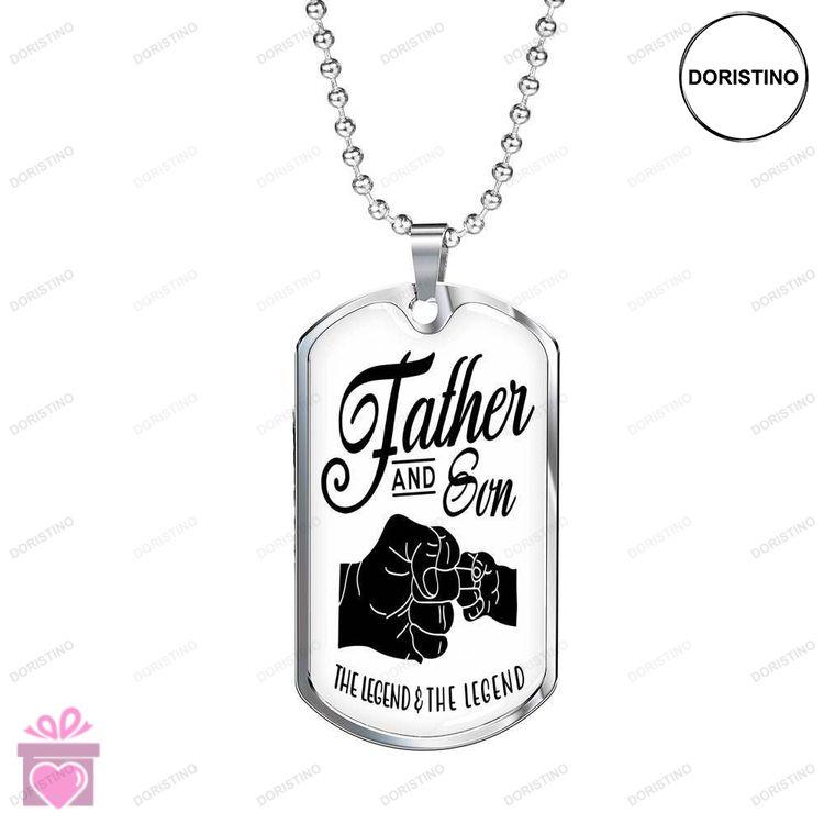 Dad Dog Tag Custom Picture Son Dog Tag Custom Picture Father And Son The Legend Dog Tag Necklace For Doristino Limited Edition Necklace