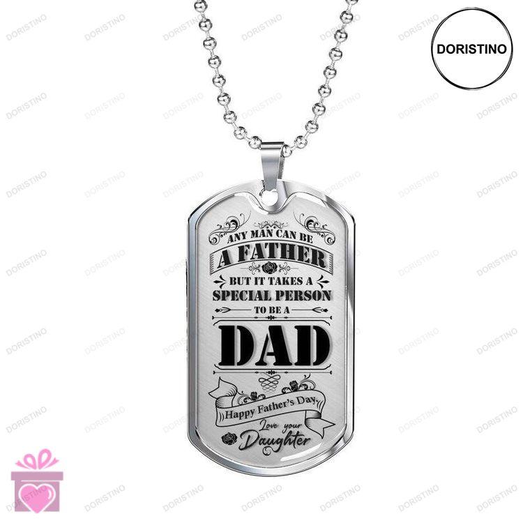 Dad Dog Tag Daughter To Father Gift Necklace Fathers Day Dog Tag Necklace For Dad Doristino Limited Edition Necklace
