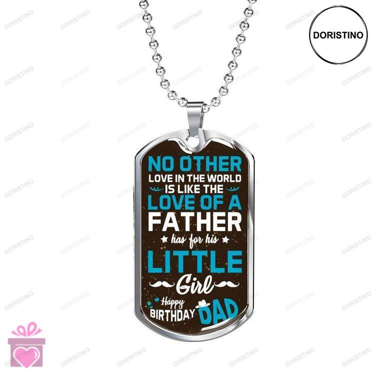 Dad Dog Tag Daughter To Father Happy Birthday Necklace Fathers Day Dog Tag Necklace For Dad Doristino Awesome Necklace