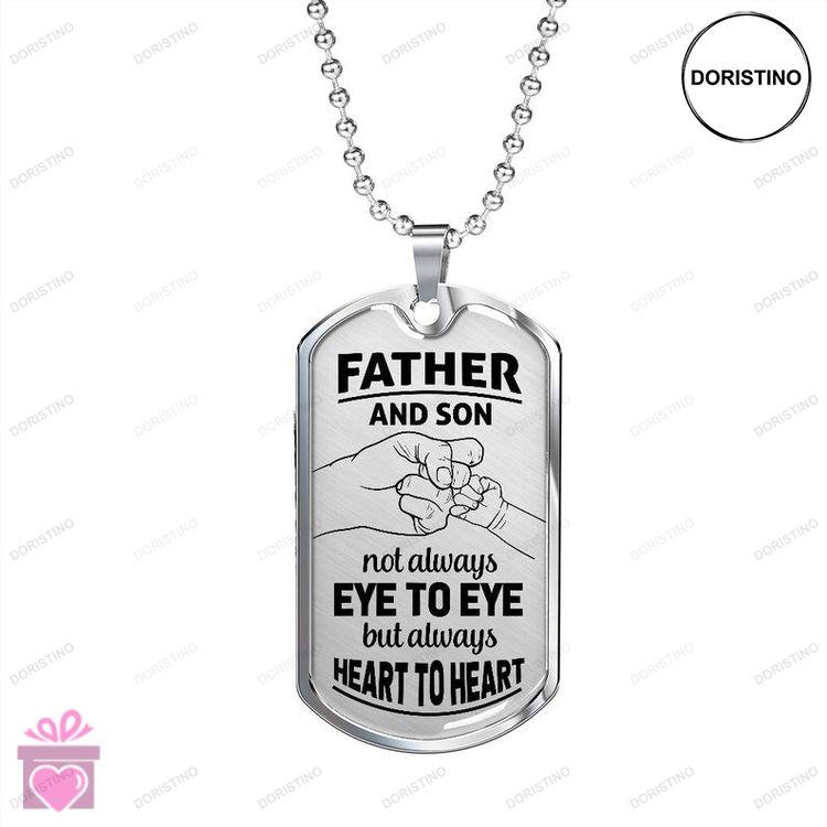Dad Dog Tag Eye To Eye Fathers Day Dog Tag Necklace Gift Doristino Trending Necklace