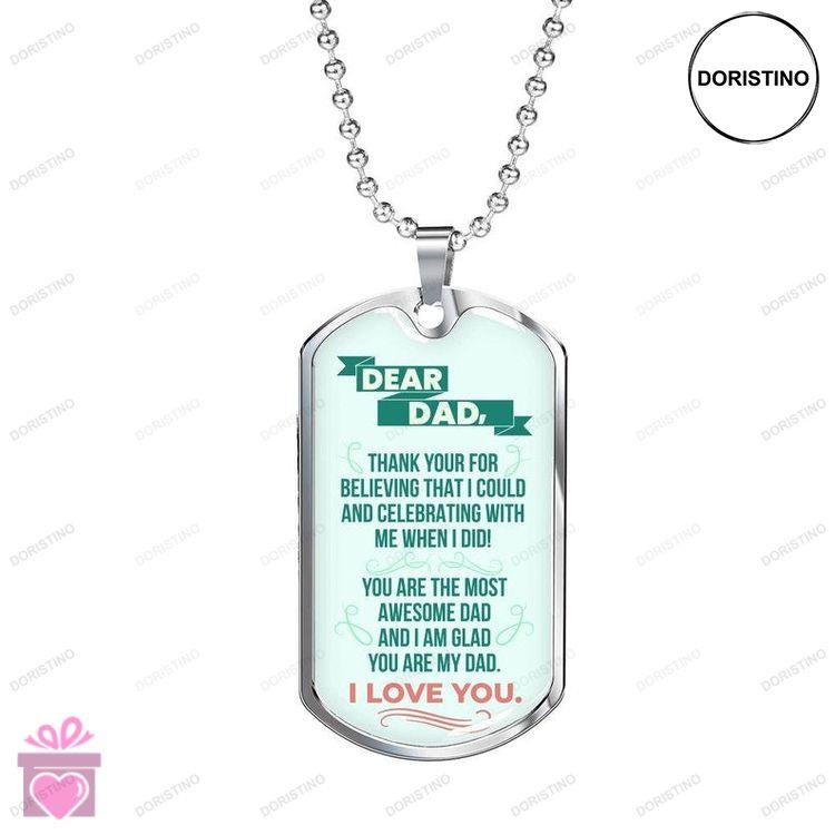 Dad Dog Tag Fathers Day Dog Tag Necklace Gift For An Awesome Dad From Sondaughter Thank You Apprecia Doristino Limited Edition Necklace