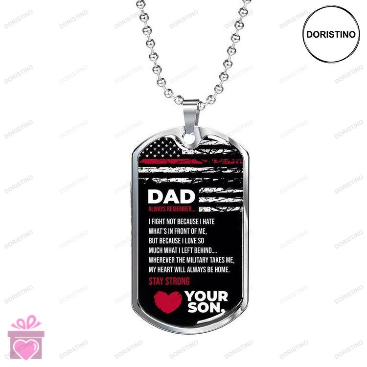 Dad Dog Tag Fathers Day Dog Tag Necklace Gift For Dad From A Military Navy Airforce Son Deployment G Doristino Awesome Necklace