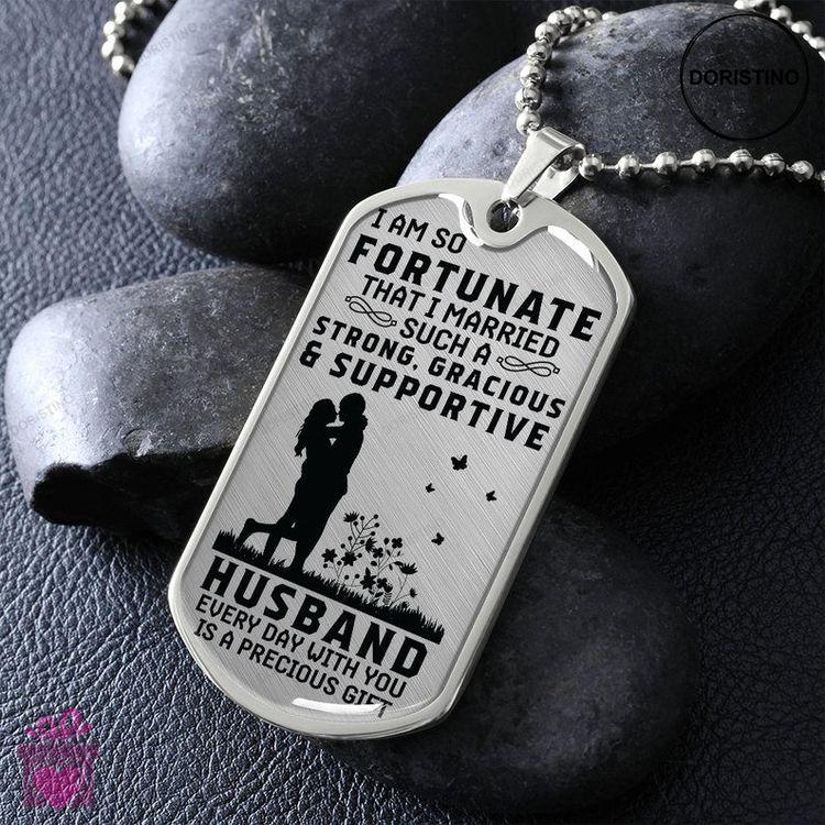 Dad Dog Tag Fathers Day Dog Tag Necklace Gift From Wife Birthday Anniversary Necklace For Him Doristino Trending Necklace