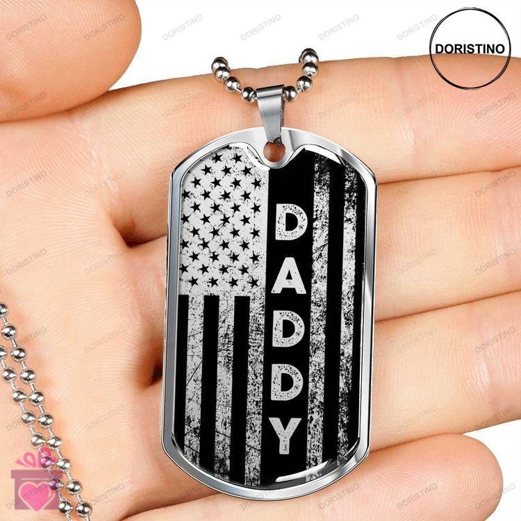 Dad Dog Tag Fathers Day Gift American Patriotic Daddy Dog Tag Military Chain Necklace For Dad Dog Ta Doristino Trending Necklace