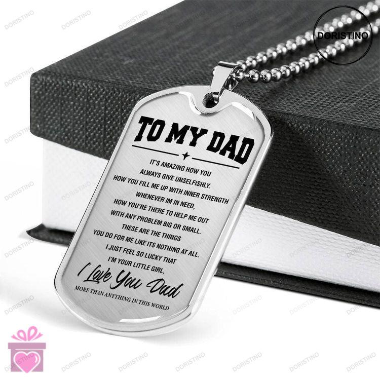 Dad Dog Tag Fathers Day Gift Be My Hero Dog Tag Military Chain Necklace Present For Daddy Dog Tag Doristino Trending Necklace