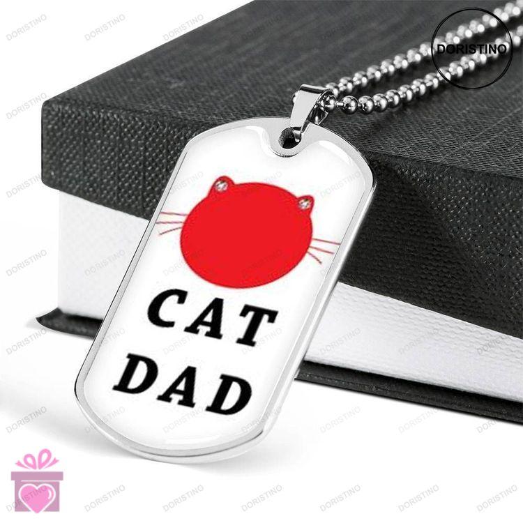 Dad Dog Tag Fathers Day Gift Best Cat Dad Dog Tag Military Chain Necklace For Dad Dog Tag Doristino Trending Necklace