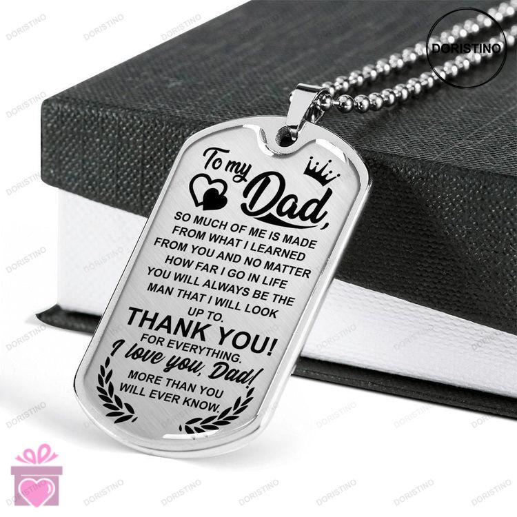 Dad Dog Tag Fathers Day Gift Birthday Gift For Dad Dog Tag Military Chain Necklace Thank You For Eve Doristino Trending Necklace