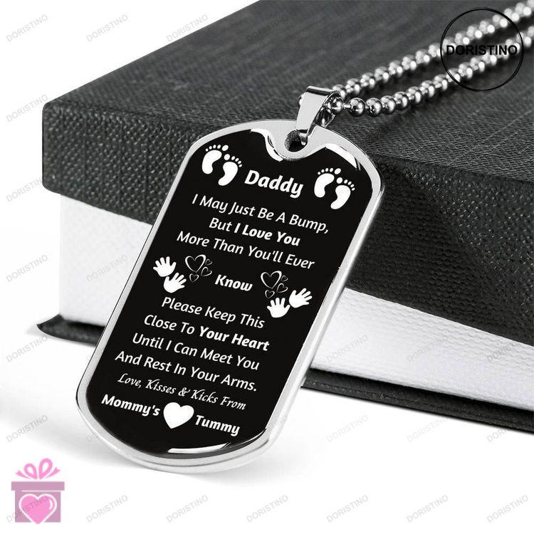 Dad Dog Tag Fathers Day Gift Custom I Love You More Than Youll Ever Dog Tag Military Chain Necklace Doristino Trending Necklace