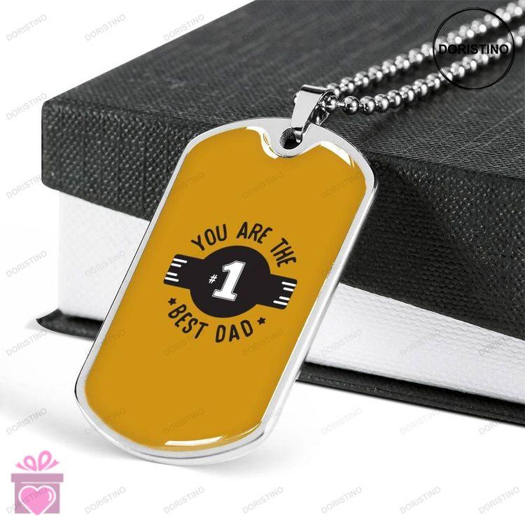 Dad Dog Tag Fathers Day Gift Custom Youre The Best Dad Dog Tag Military Chain Necklace For Dad Dog T Doristino Awesome Necklace