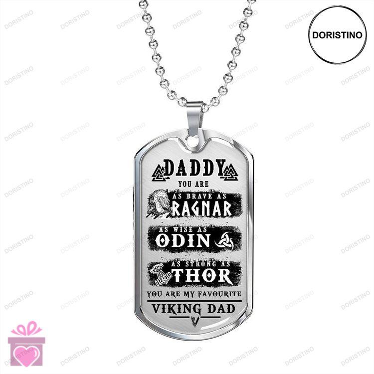 Dad Dog Tag Fathers Day Gift For Dad Necklace For Dad Viking Style Necklace Viking Dog Tag For Dad Doristino Awesome Necklace