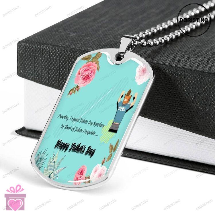 Dad Dog Tag Fathers Day Gift Happy Fathers Day Dog Tag Military Chain Necklace For Dad Dog Tag-3 Doristino Trending Necklace