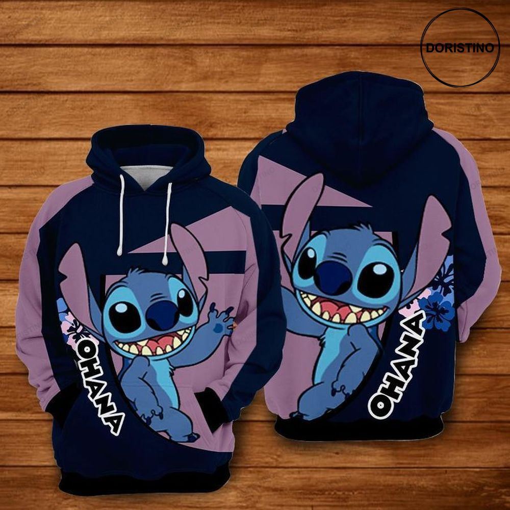 For Stitch Lovers Ohana All Over Print Hoodie