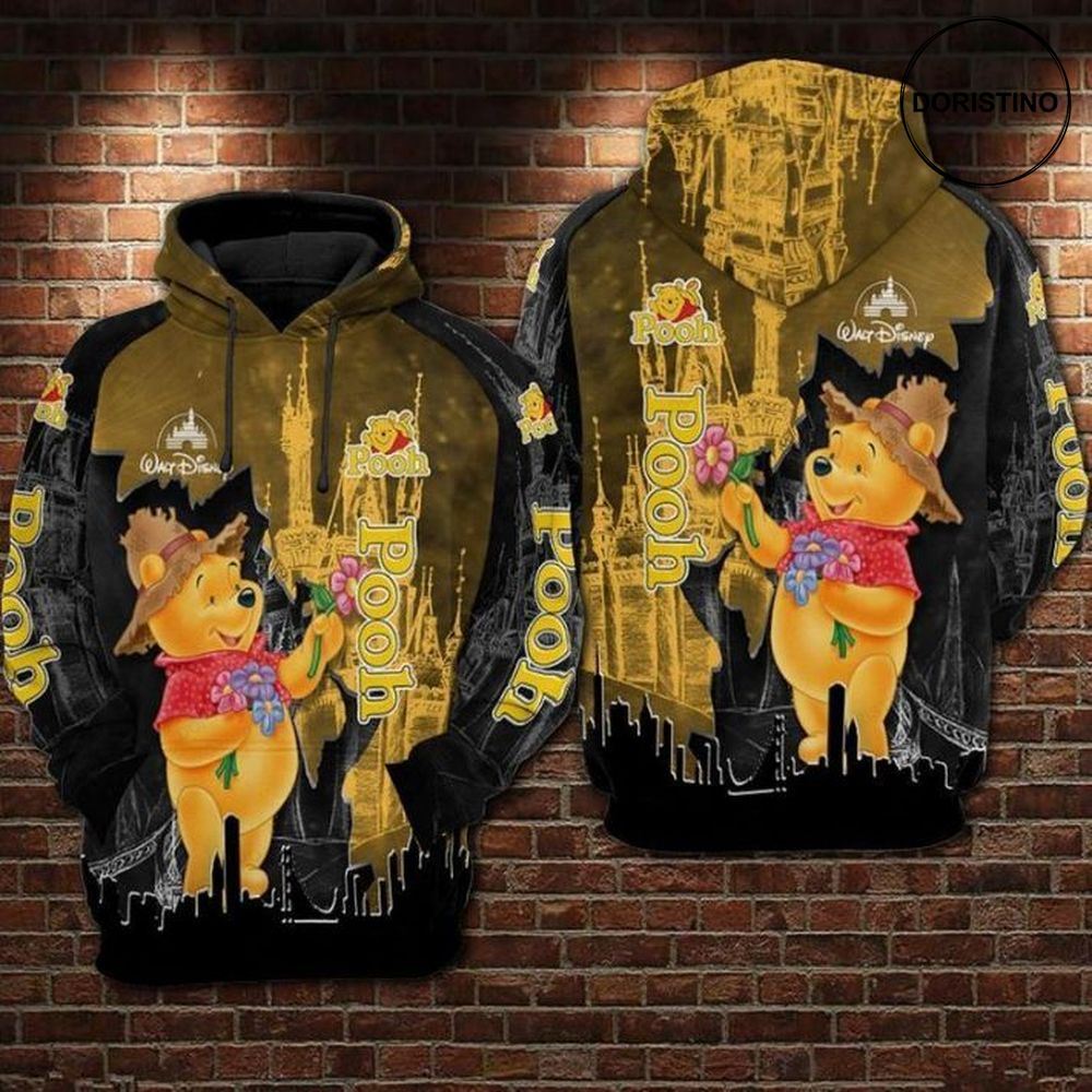 For Winnie The Pooh Lovers Flower And Tower Awesome 3D Hoodie