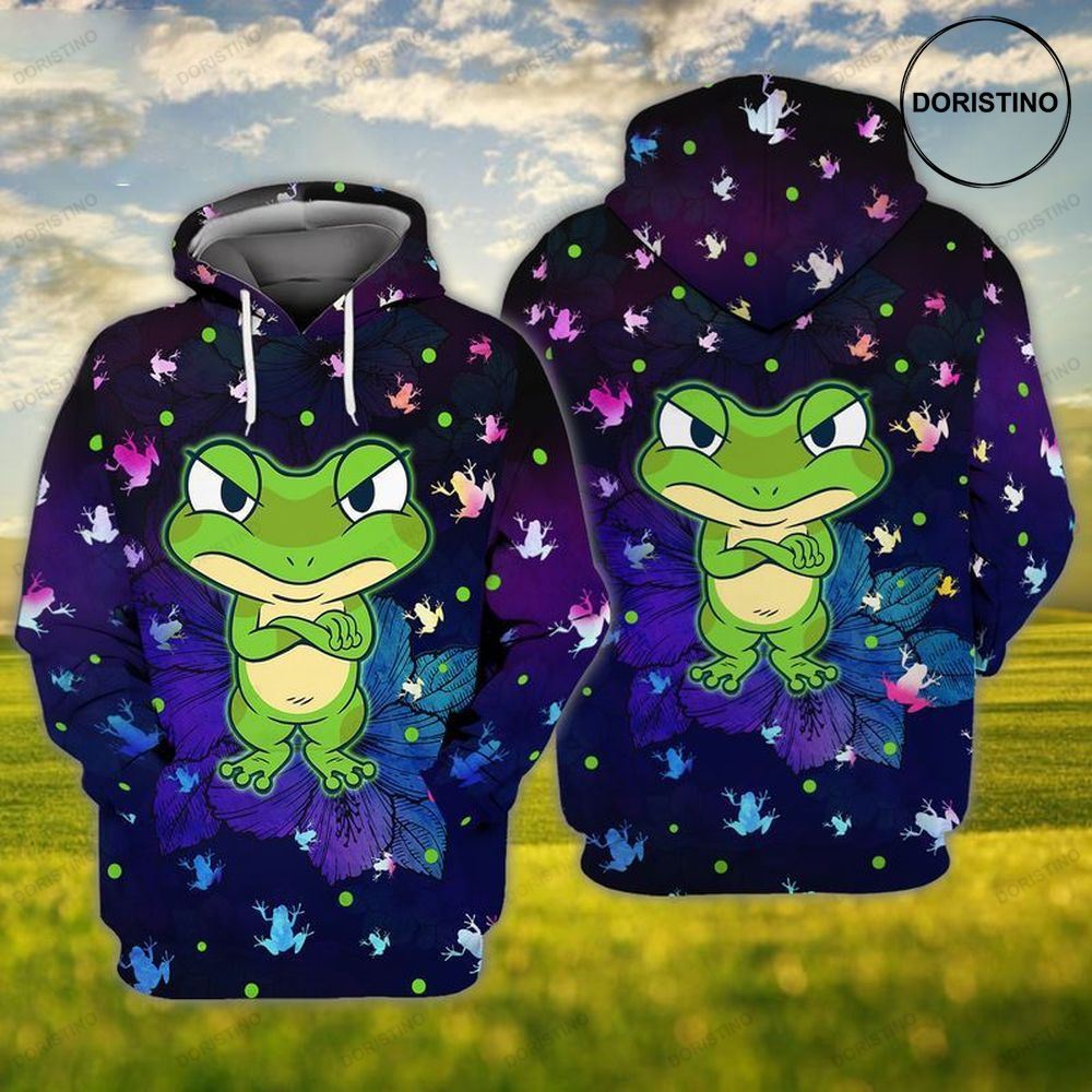 Frog Green Cartoon For Christmas All Over Print Hoodie
