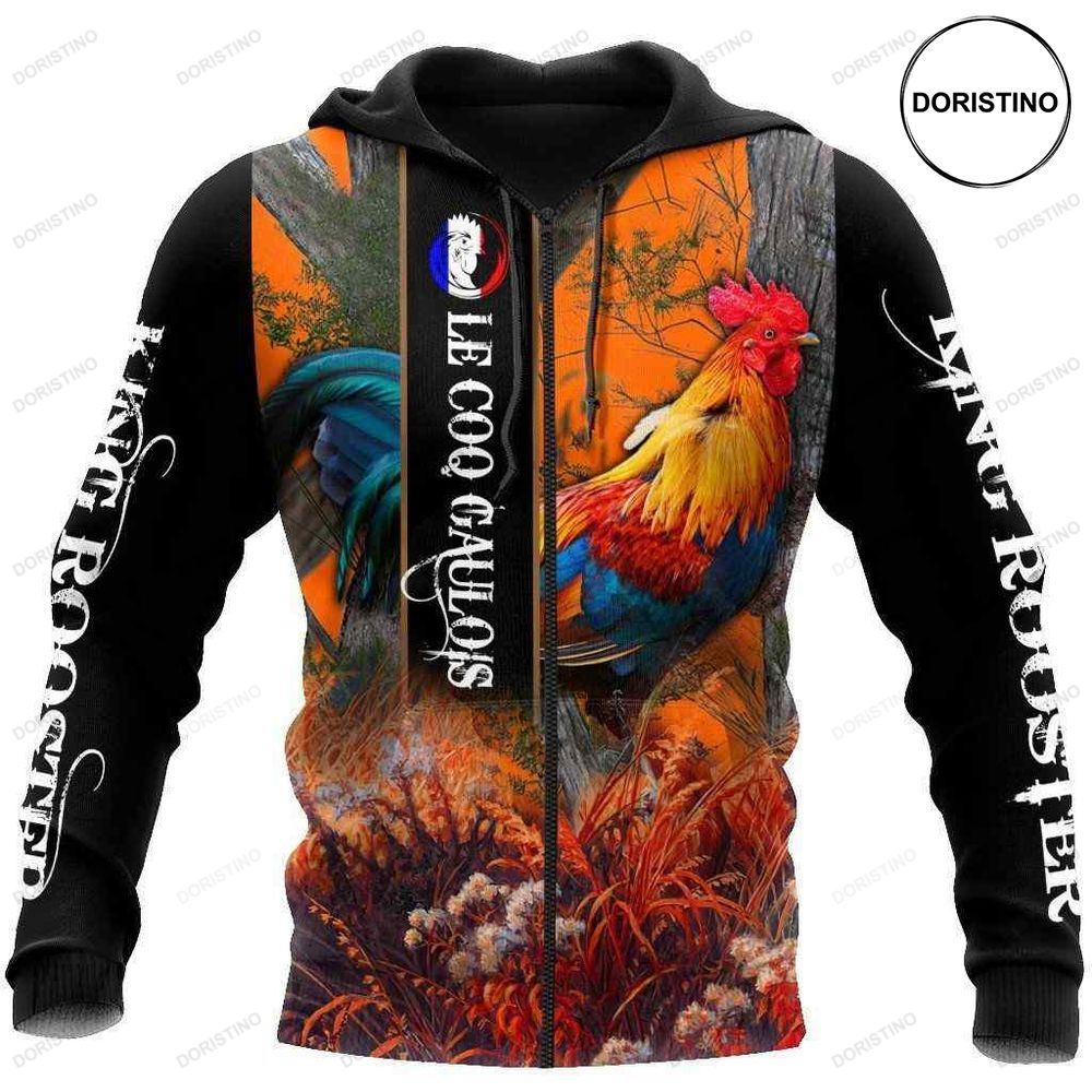 Gallic Rooster Love France Awesome 3D Hoodie